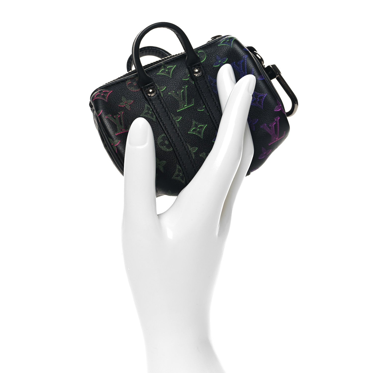 Louis Vuitton Monogram Spotlight Mini Keepall Bag Charm Key Holder Black Borealis 2 of 10