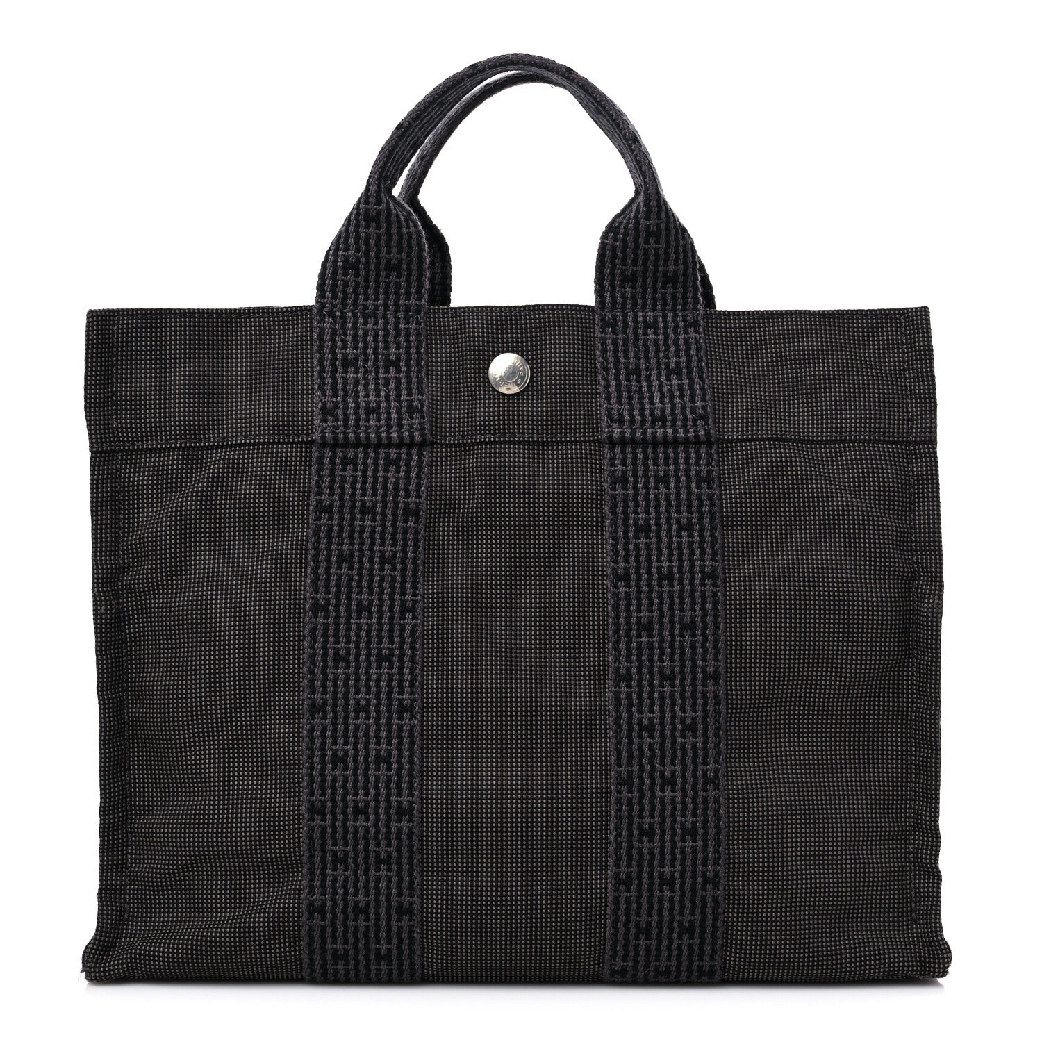 Hermes Canvas Herline PM Tote Grey 1 of 10