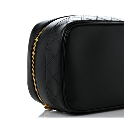 Chanel Lambskin Vanity Cosmetic Case Black 7 of 10