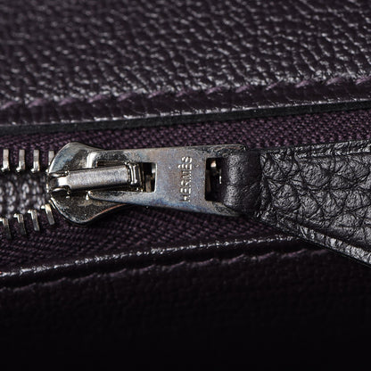 Hermes Taurillon Clemence Birkin 35 Prunoir 10 of 31