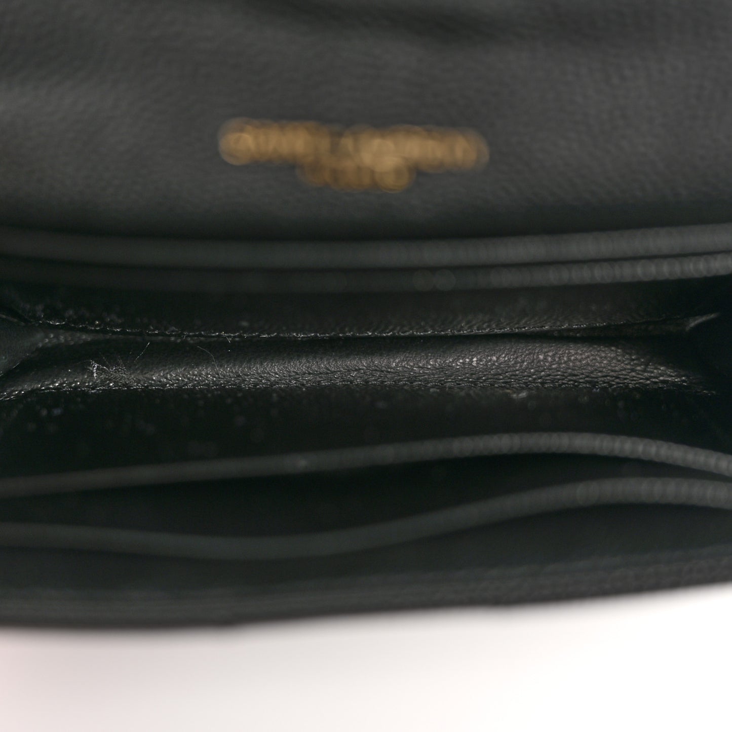 Grain De Poudre Matelasse Chevron Small Monogram Envelope Wallet Black