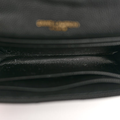 Saint Laurent Grain De Poudre Matelasse Chevron Small Monogram Envelope Wallet Black 5 of 8