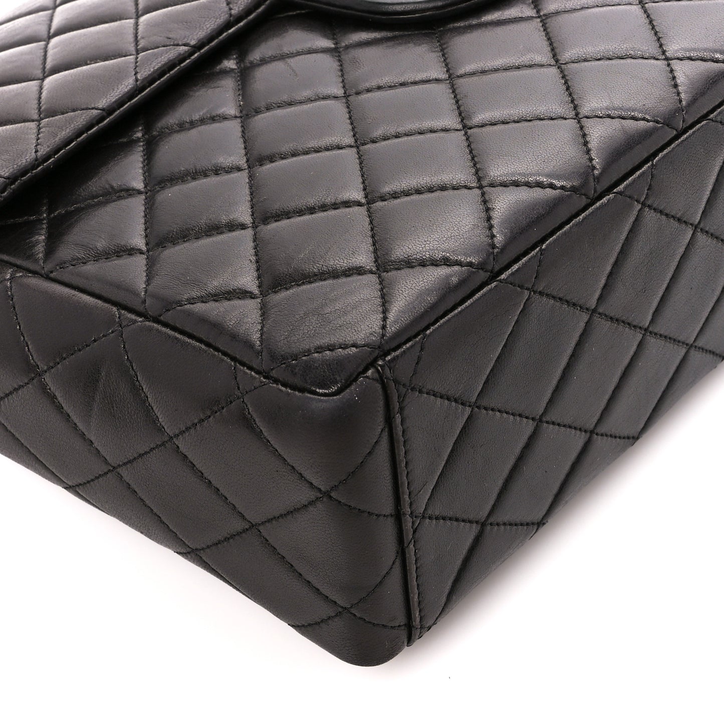 Lambskin Quilted XL Jumbo Single Flap Black