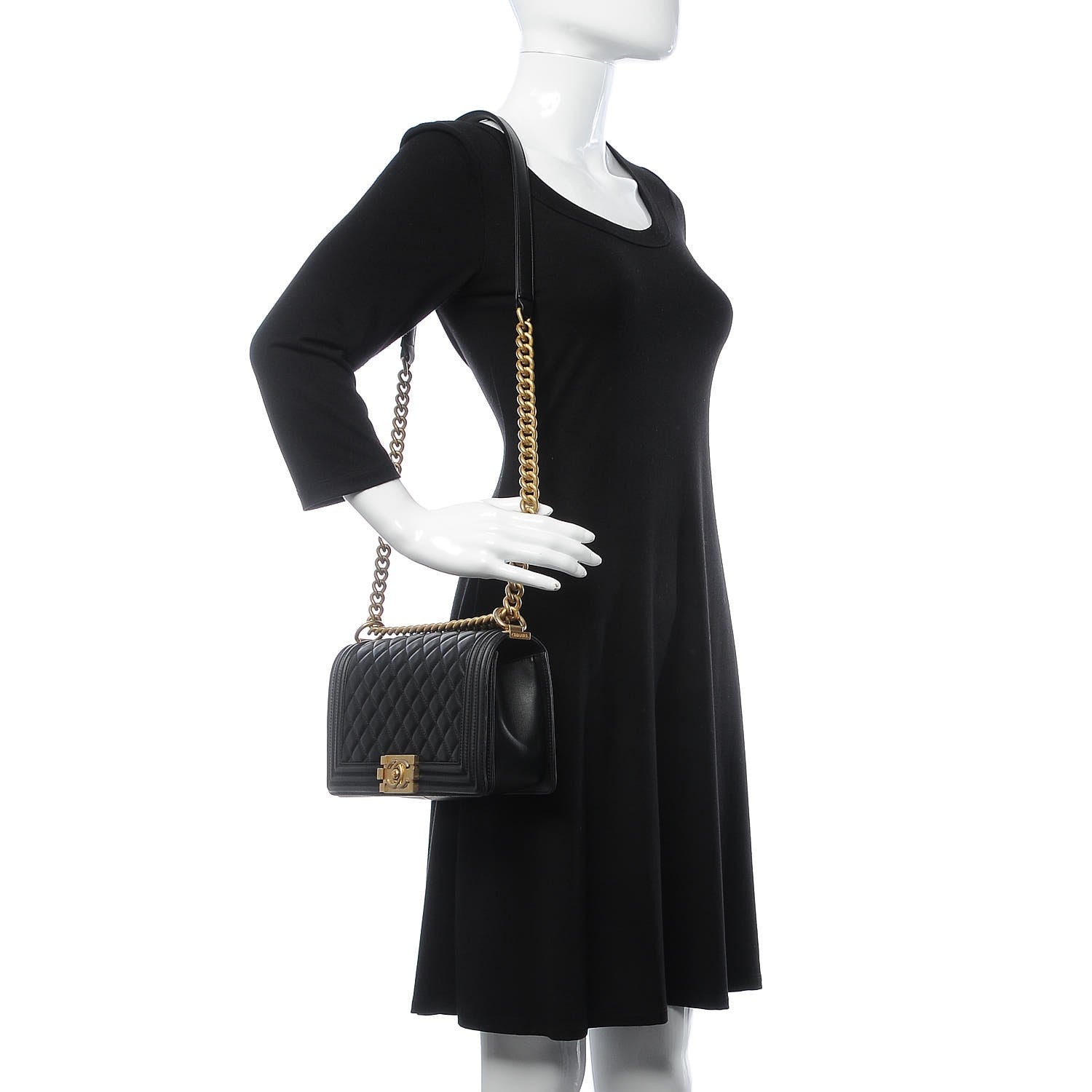 Chanel Lambskin Quilted Medium Boy Flap Black 2 of 9