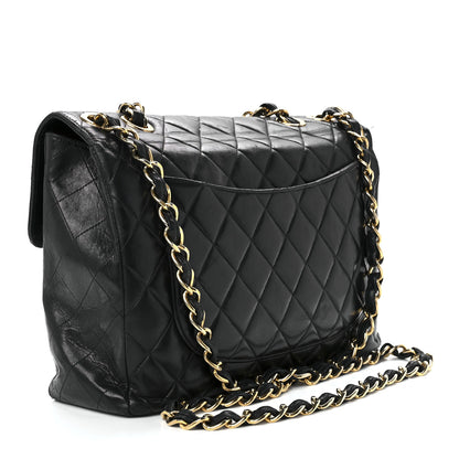Chanel Lambskin Quilted Jumbo Single Flap Black 2 of 13
