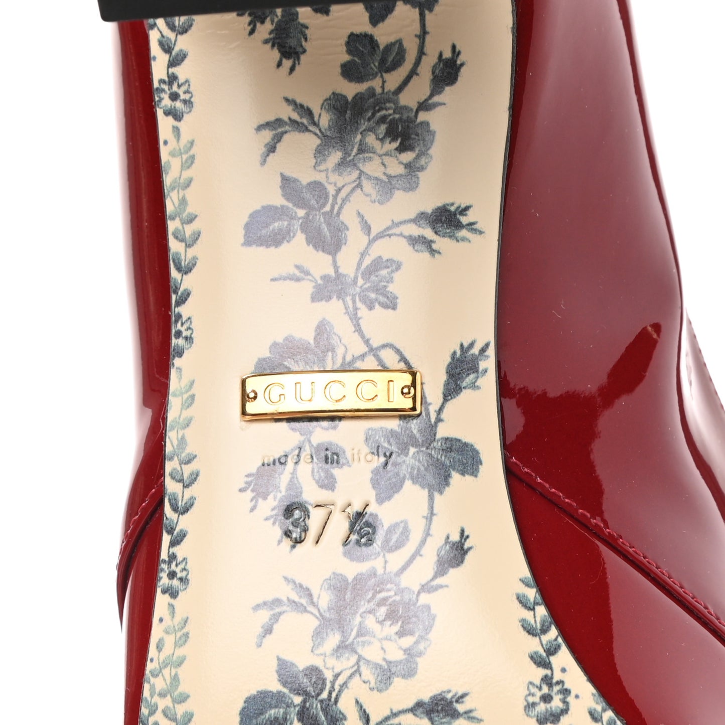 Vernice GG Victoire 55mm Loafer Pumps 37.5 Hibiscus Red