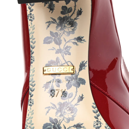 Gucci Vernice GG Victoire 55mm Loafer Pumps 37.5 Hibiscus Red 6 of 9