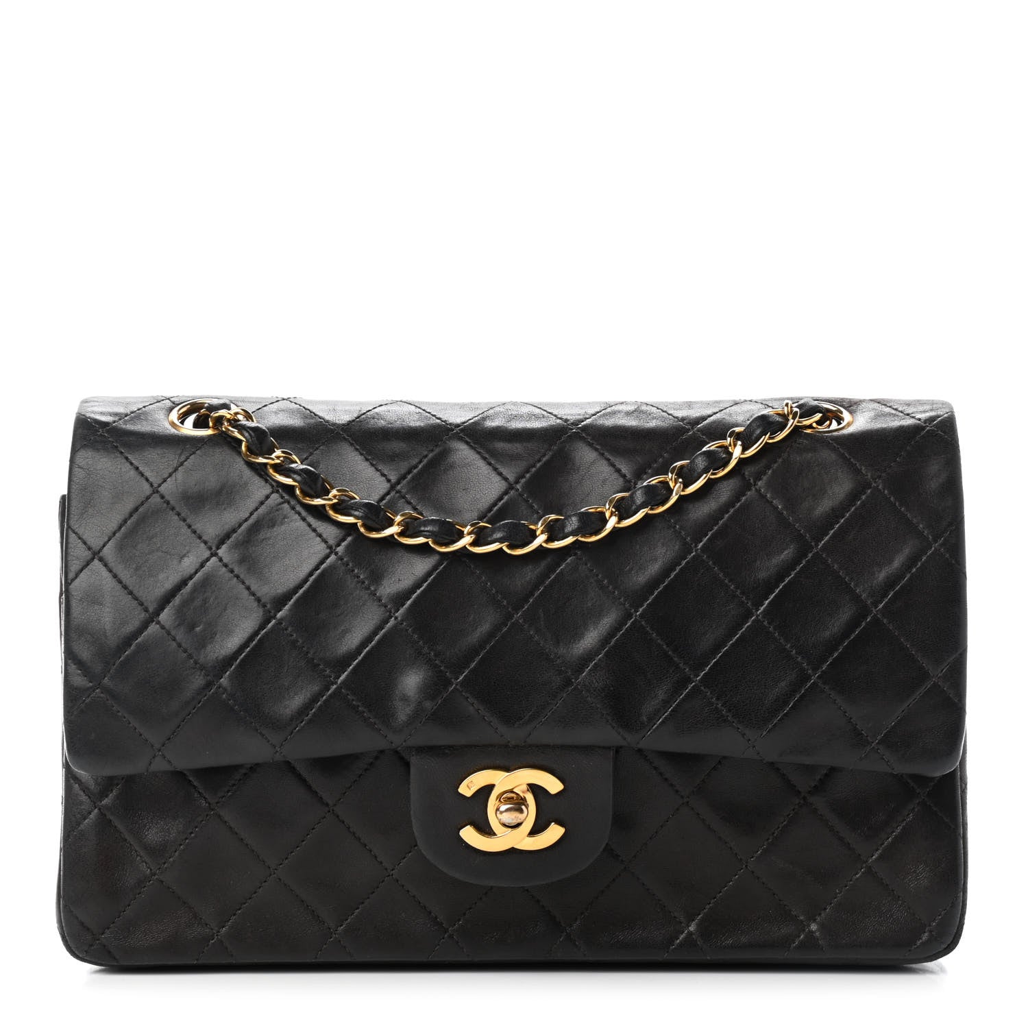 Chanel Lambskin Quilted Medium Double Flap Black 1 of 10