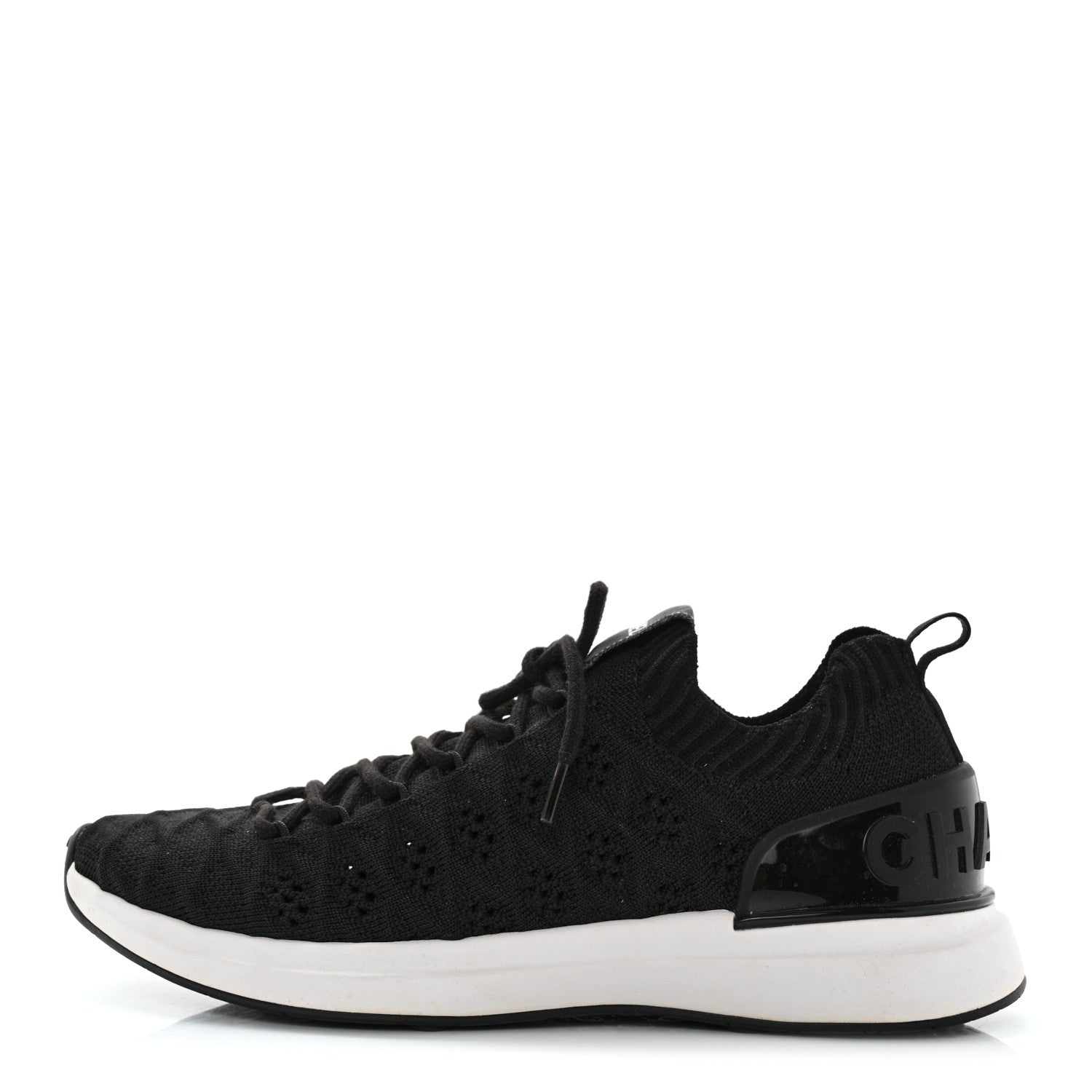 Chanel Fabric Logo Sneakers 38 Black 1 of 8