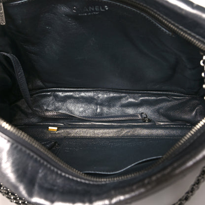 Chanel Metallic Aged Calfskin Quilted Large Reissue Camera Case Silver 5 of 10
