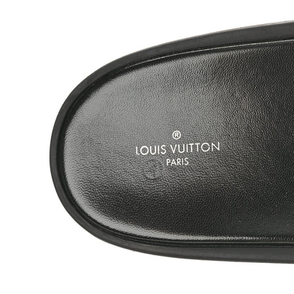 Louis Vuitton Patent Sunbath Flower Slide Sandals 37 Black Gold 8 of 9