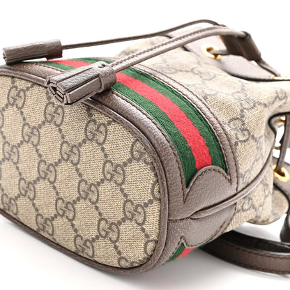Gucci GG Supreme Monogram Web Mini Ophidia Bucket Bag Brown 9 of 10