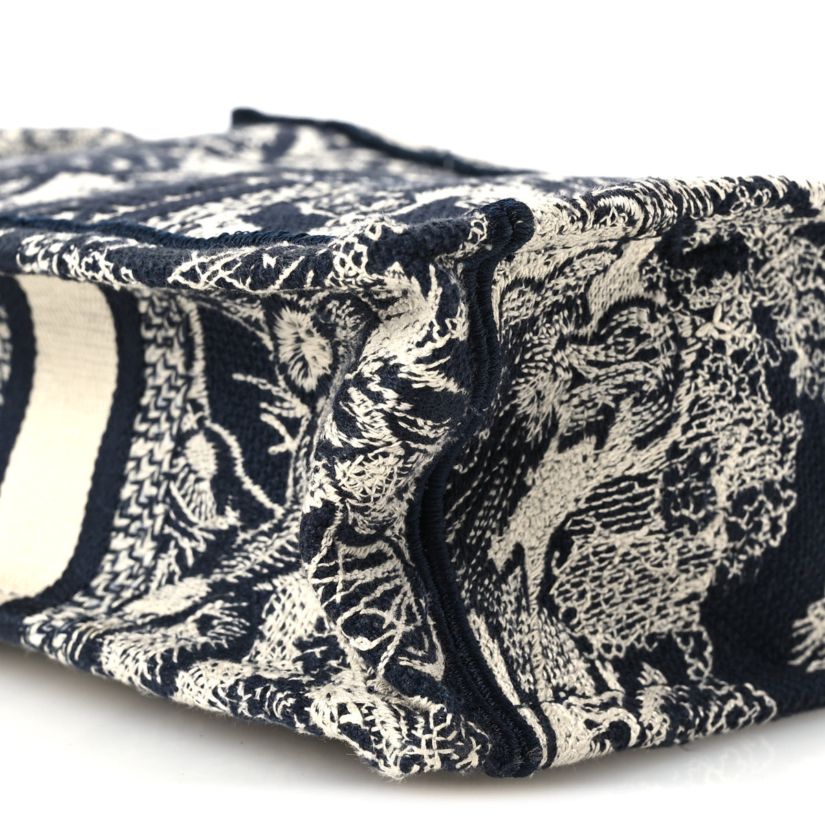 Christian Dior Canvas Toile de Jouy Reverse Embroidered Mini Book Tote Phone Bag Blue 9 of 10
