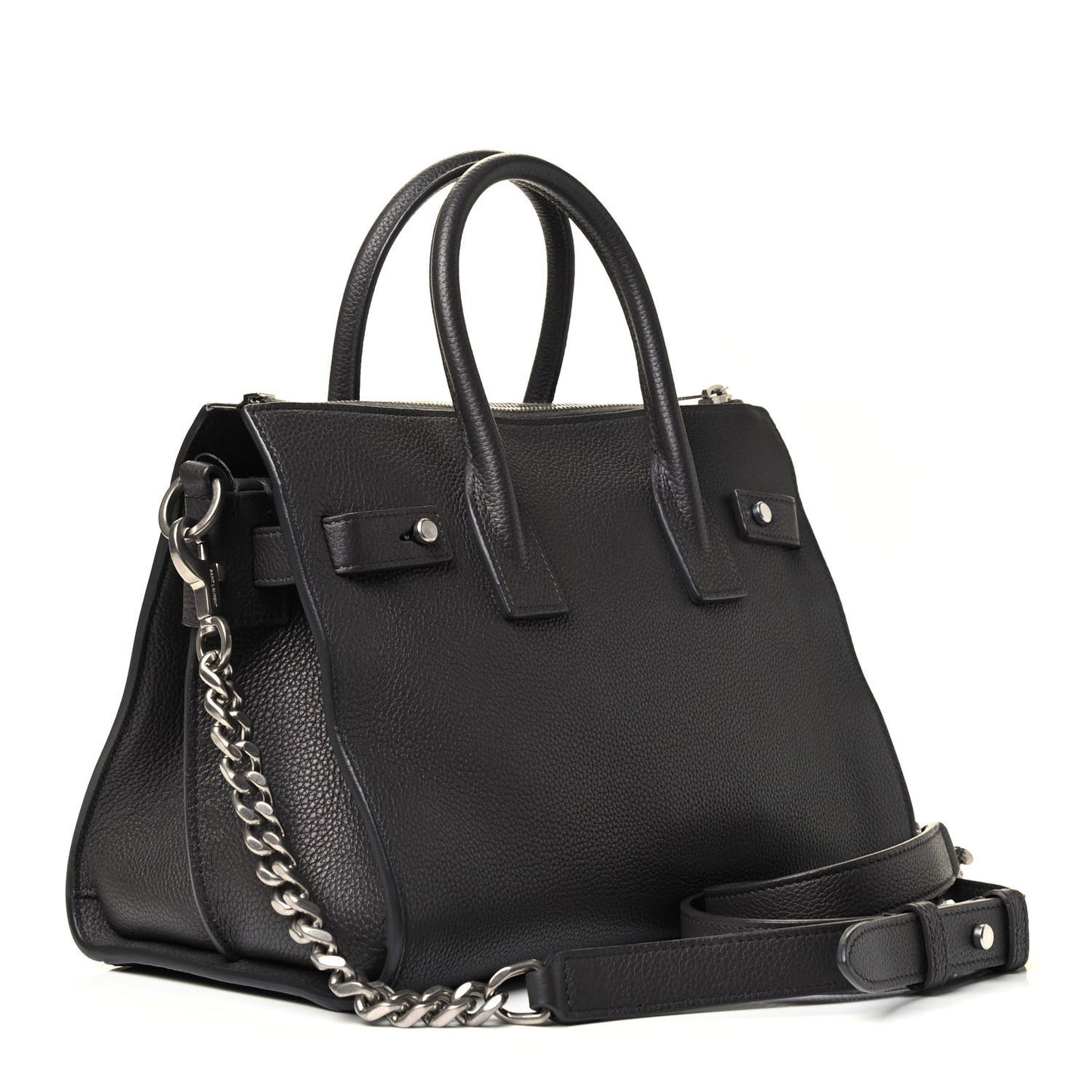 Grained Calfskin Baby Supple Sac De Jour Asphalt