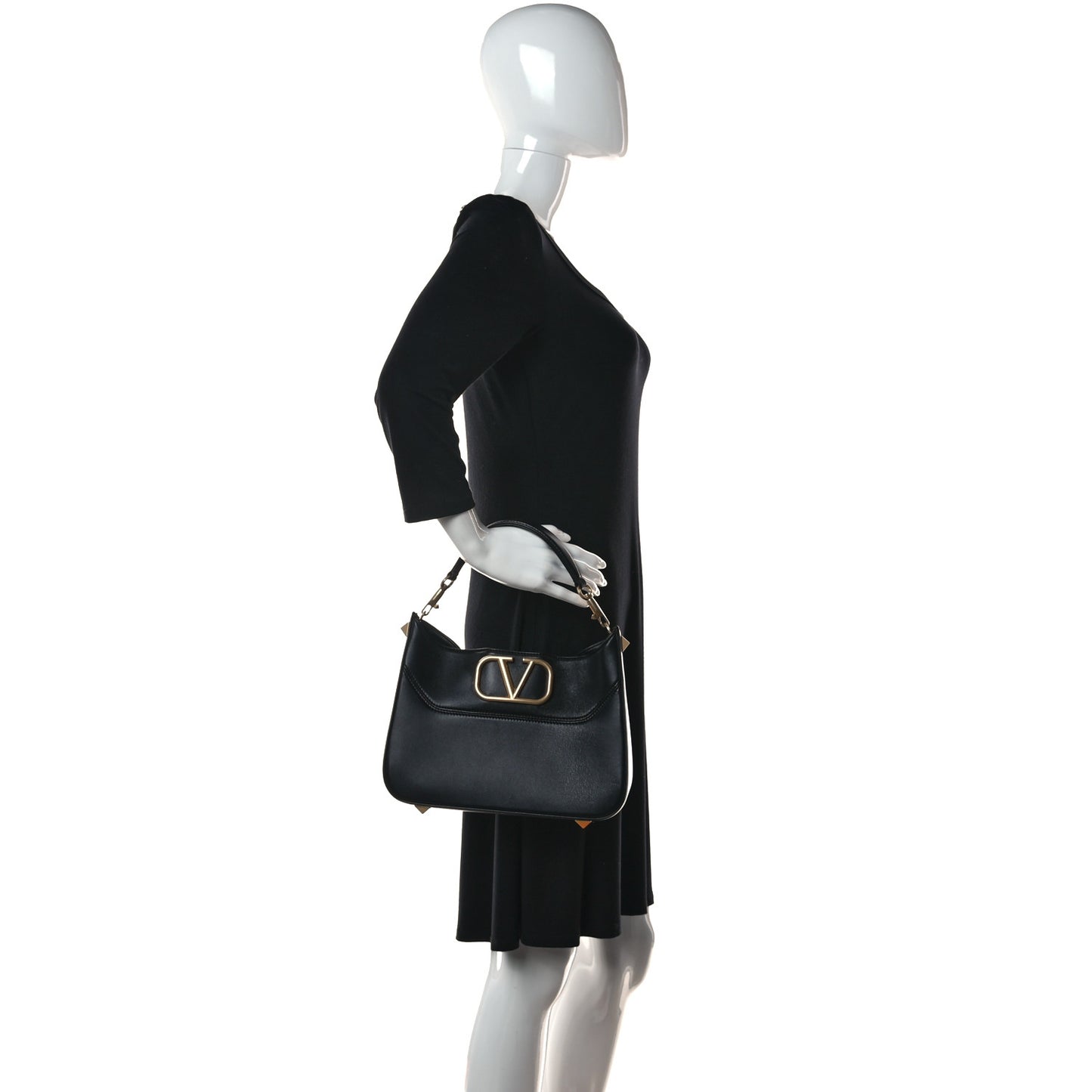 Nappa Stud Sign Hobo Black
