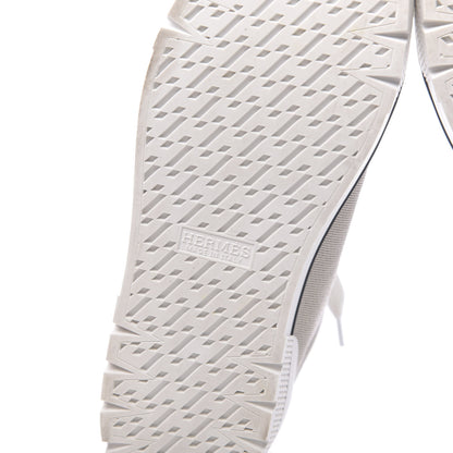 Hermes Canvas Calfskin Womens Voltage Sneakers 36.5 Prunoir White 6 of 9