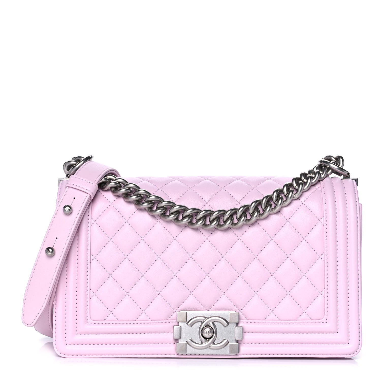 Chanel Lambskin Quilted Medium Boy Flap Light Pink 1 of 13