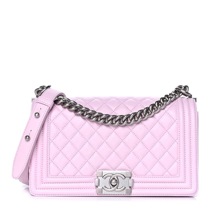 Chanel Lambskin Quilted Medium Boy Flap Light Pink 1 of 13
