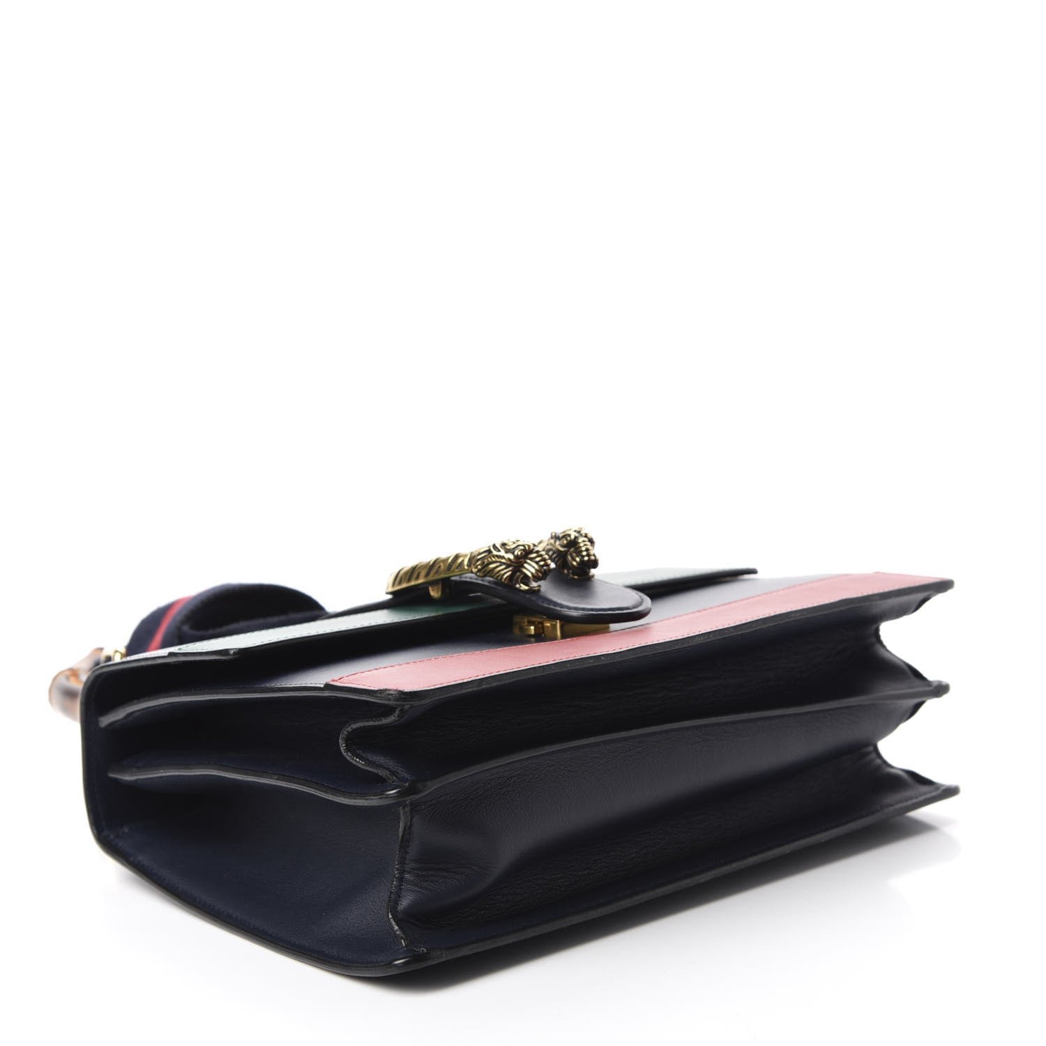 Gucci Moon Calfskin Bamboo Web Medium Dionysus Top Handle Bag Blue Emerald Hibiscus Red 4 of 10