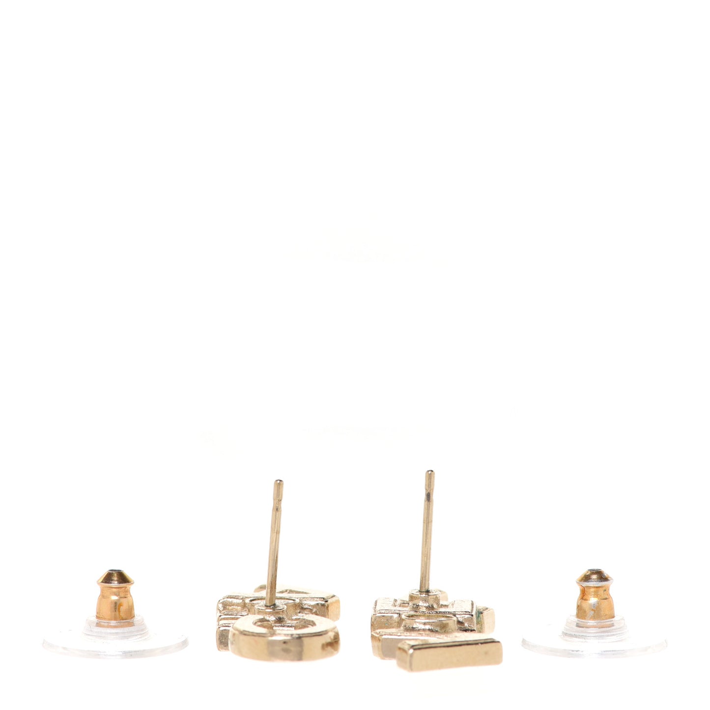Crystal Pearl Signature Stud Earrings Gold