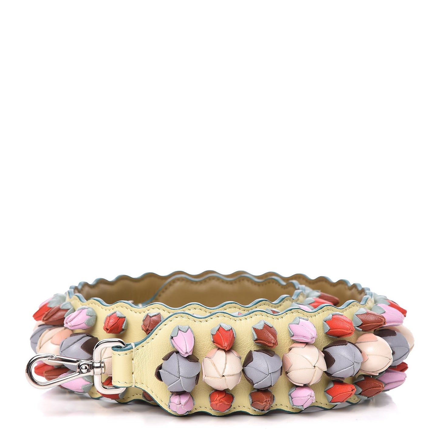 Calfskin Lambskin Rosebud Studded Strap You Multicolor