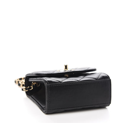 Chanel Lambskin Quilted Mini Trendy CC Chain Wallet Black 3 of 10