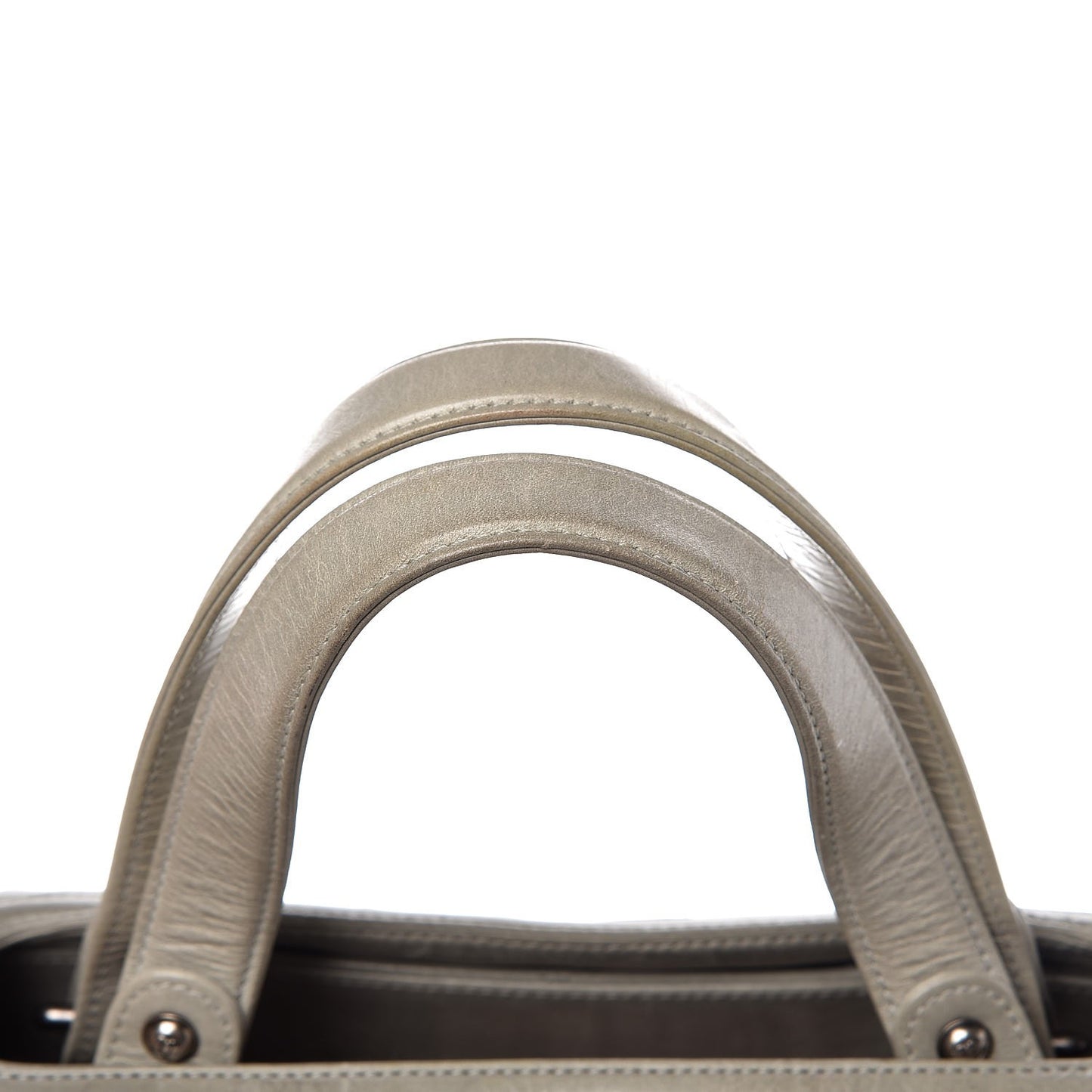 Glazed Calfskin Boy Satchel Flap Light Grey