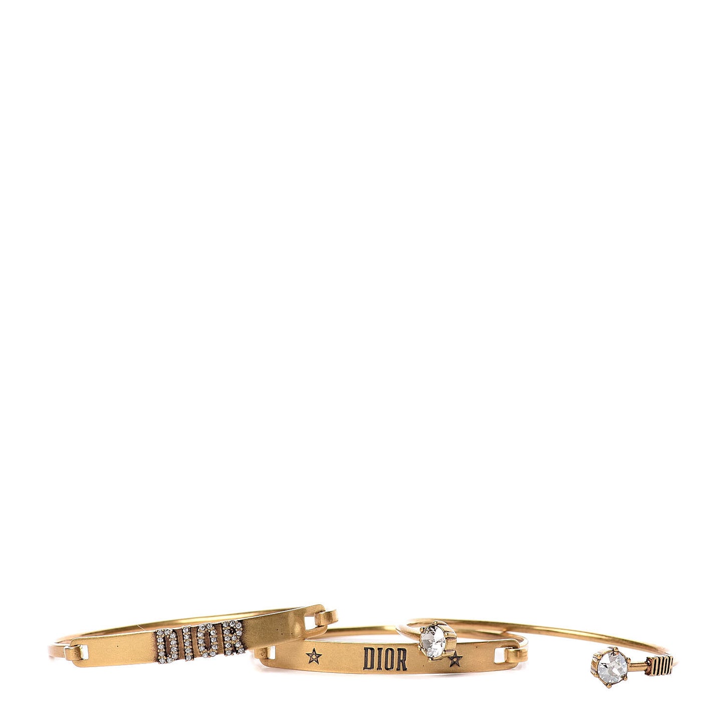 Metal Crystal Dio(r)evolution Bracelet Set Gold