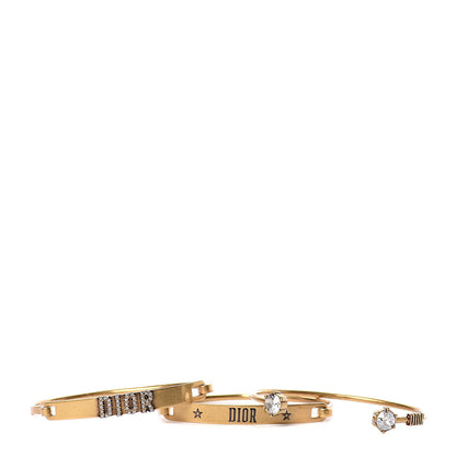 Christian Dior Metal Crystal Dio(r)evolution Bracelet Set Gold 1 of 8