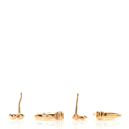 Louis Vuitton Metal LV Flowergram Earrings Gold 3 of 5