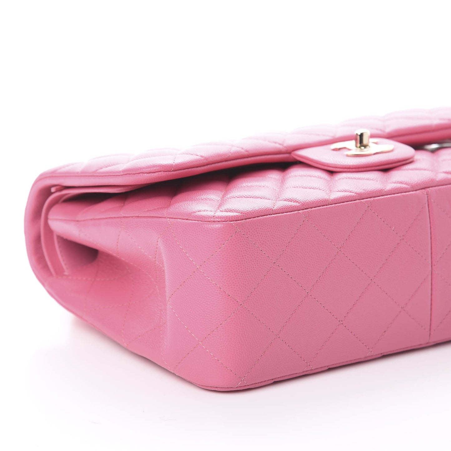 Caviar Quilted Jumbo Double Flap Pink