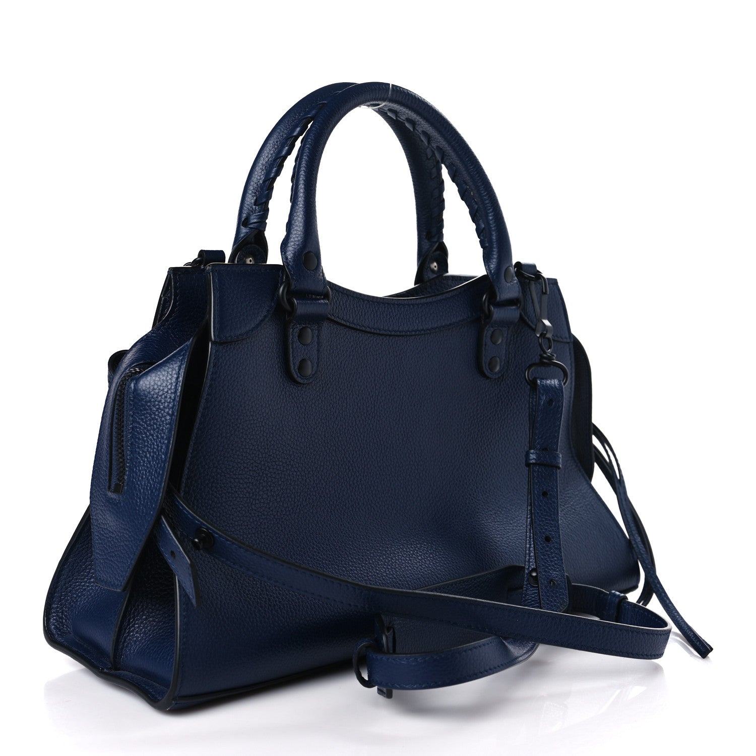 Balenciaga Grained Calfskin Black Hardware Neo Classic City Navy 3 of 9