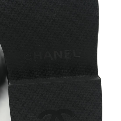 Chanel Lambskin Calfskin Quilted Knit Womens High Boots 36.5 Black 6 of 9