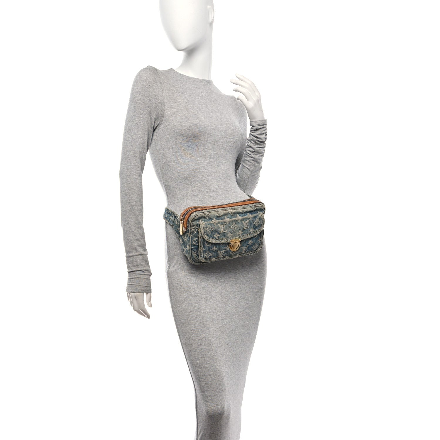 Louis Vuitton Monogram Denim Bum Bag Blue 2 of 17