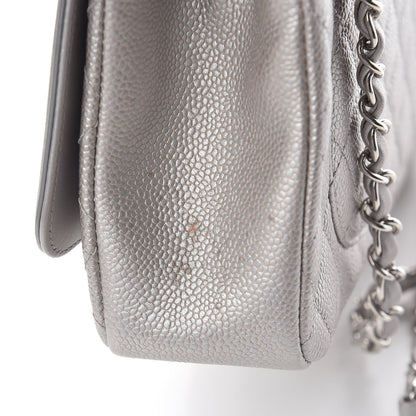 Chanel Metallic Caviar Quilted Medium CC Filigree Flap Silver 9 of 11