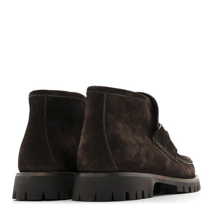 Gucci Suede Horsebit Ankle Boots 38 Dark Brown 5 of 9