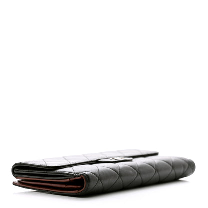 Chanel Lambskin Quilted Large Flap Wallet Black 4 of 11