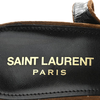 Saint Laurent Suede Bianca 85 Platform Sandals 38 Land 7 of 10