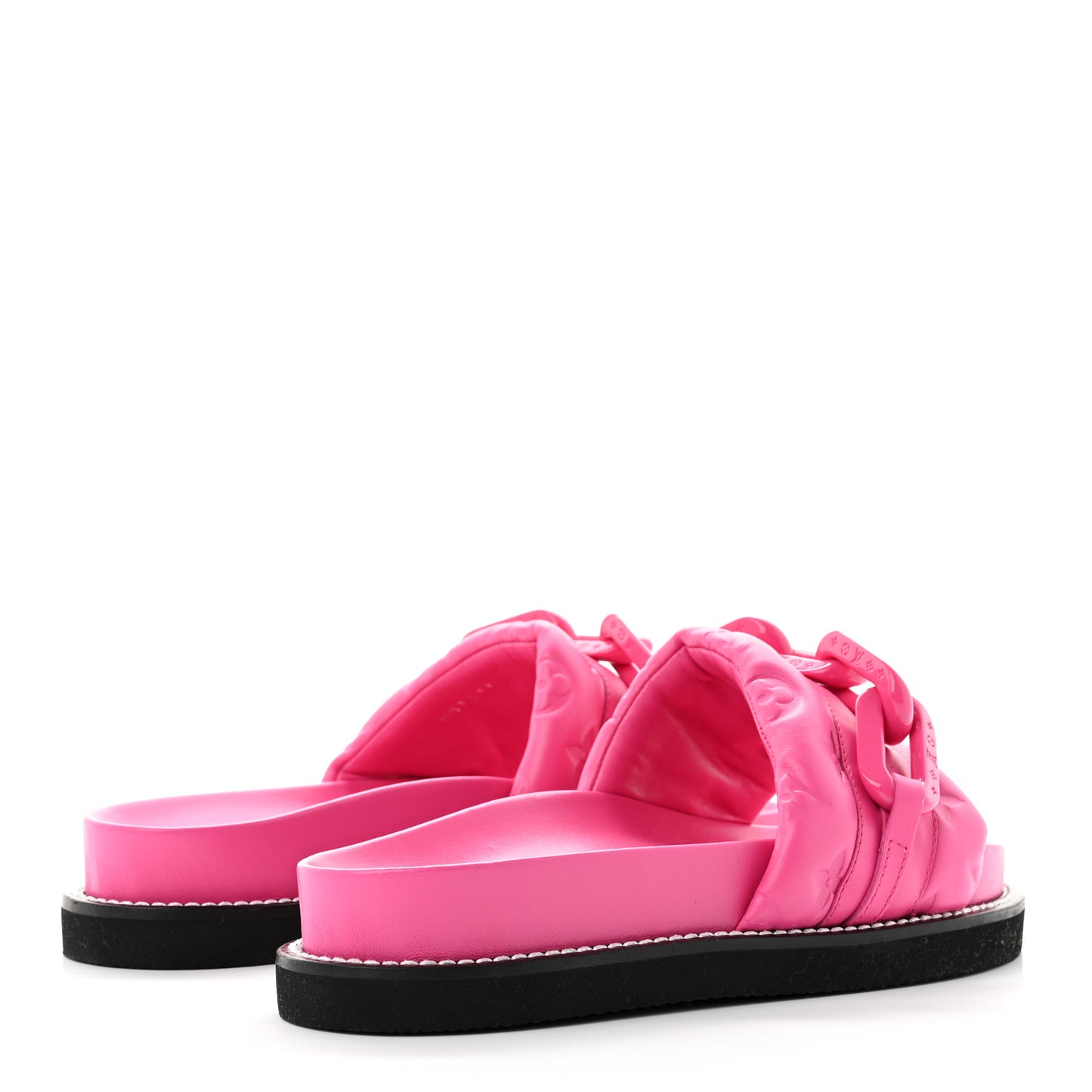 Calfskin Embossed Monogram Sunset Flat Comfort Mule 39 Rose Pop