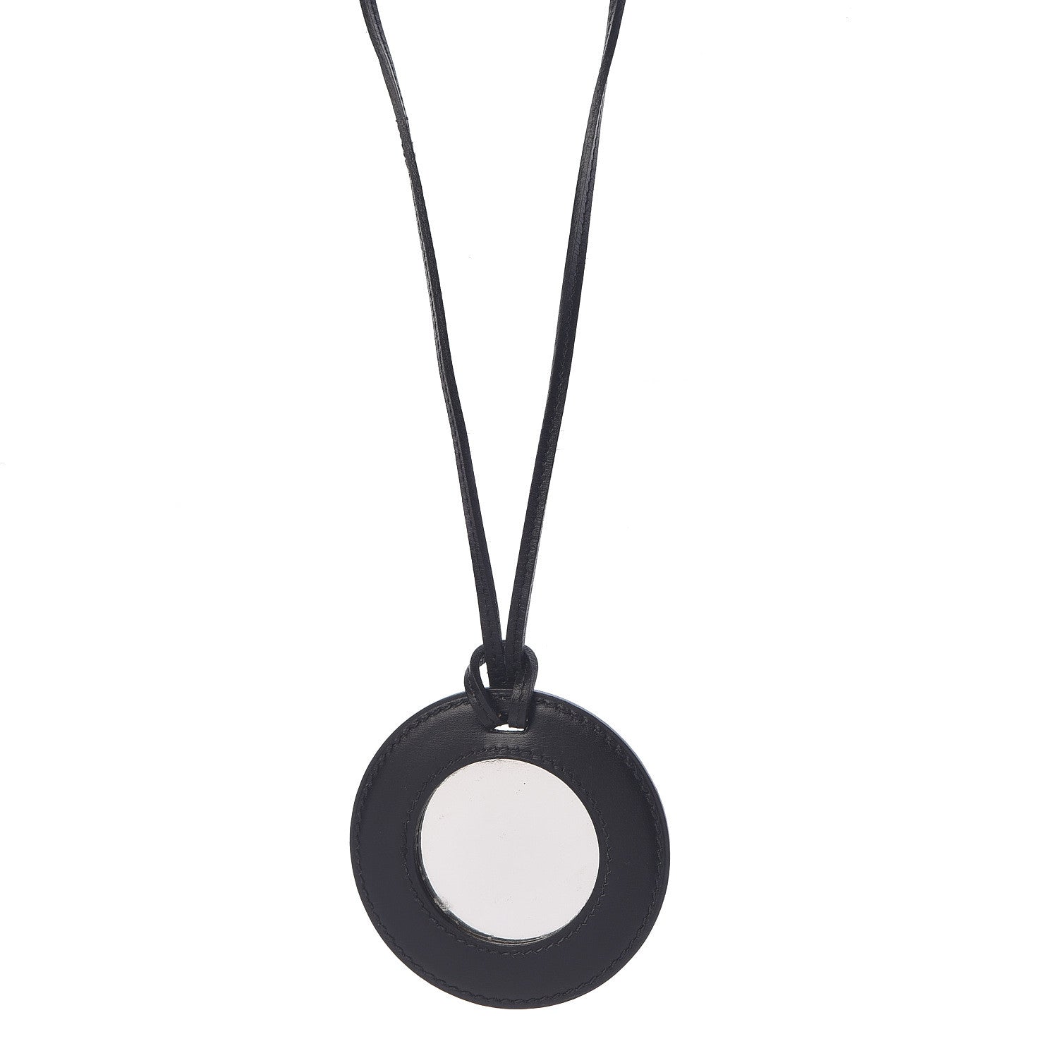 Hermes Chamonix Mirror Pendant Necklace Black 1 of 7