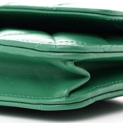 Chanel Lambskin Quilted Wallet On Chain WOC Green 11 of 12