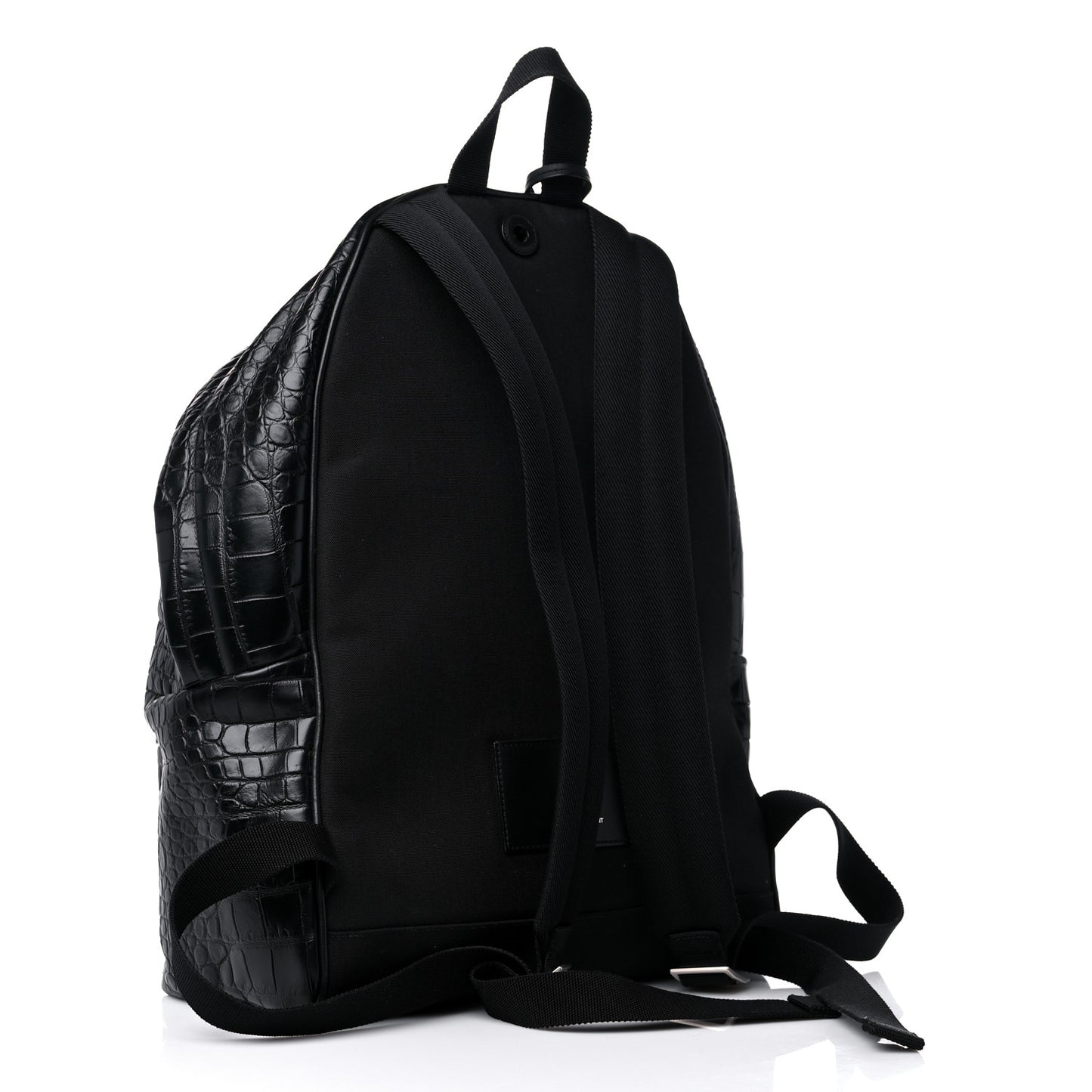 Calfskin Crocodile Embossed City Backpack Black