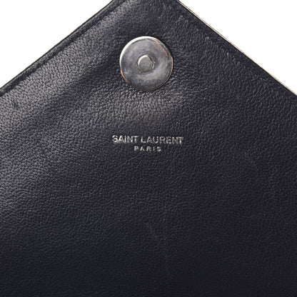 Saint Laurent Sheepskin Matelasse Chevron Monogram Large College Satchel Navy Blue 6 of 13