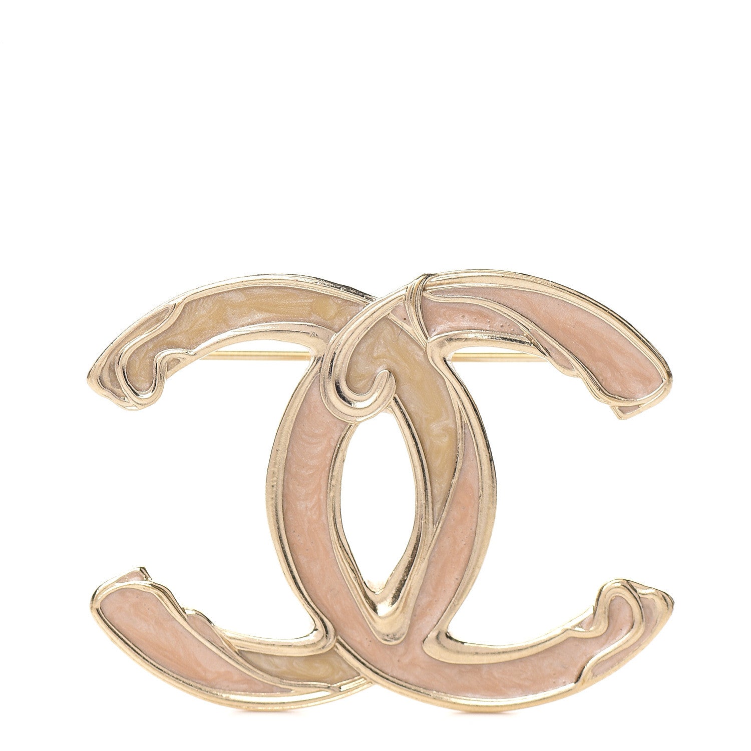 Chanel Enamel Crystal CC Brooch Gold 1 of 4