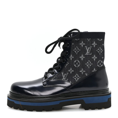 Louis Vuitton Denim Mens LV Ranger Ankle Boots 9 9 Dark Blue 1 of 9