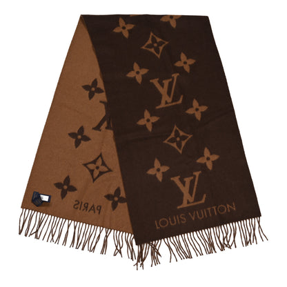 Louis Vuitton Cashmere Monogram Reykjavik Scarf Brown 2 of 3