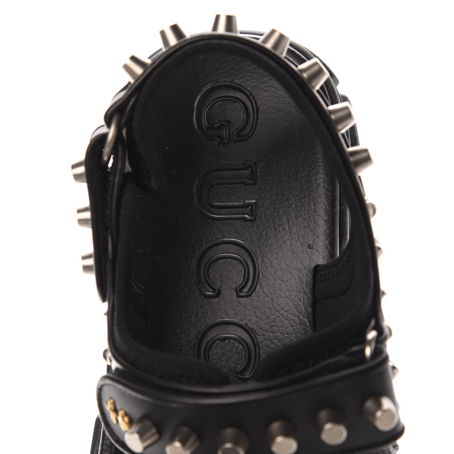 Gucci Nappa Mesh Studded Mens Aguru Sandals 10 Black 6 of 8
