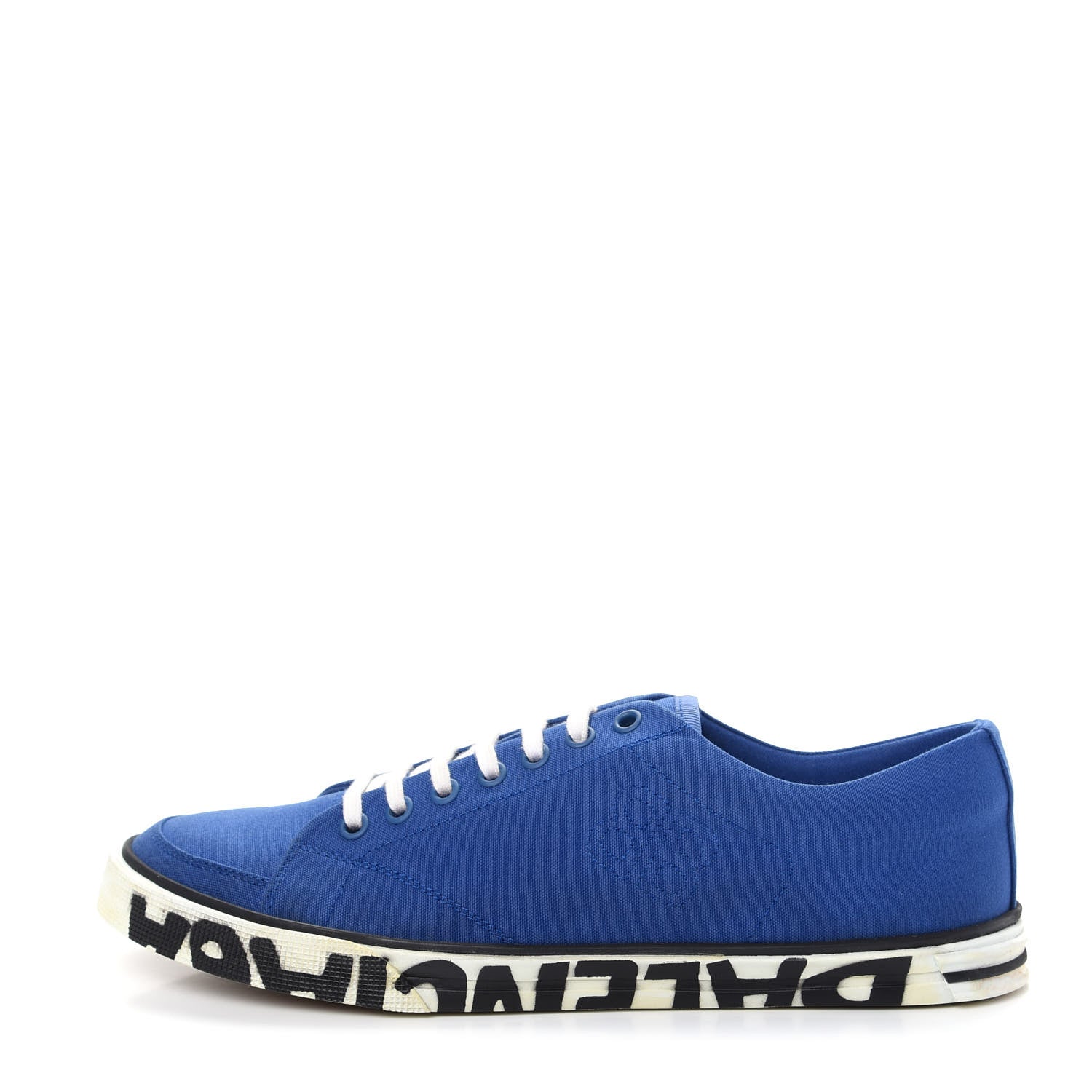 Balenciaga Cotton Canvas Match Graffiti Sneakers 41 Bleu Black 1 of 10