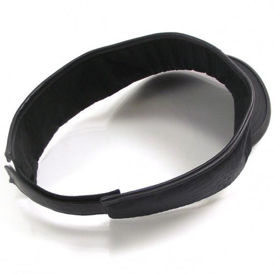 Nylon Leather Tennis Visor Black