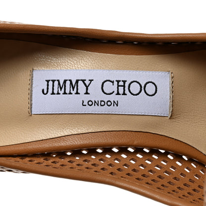 Jimmy Choo Calfskin Crystal Embellished Lyz 100 Pointed Pump 36 Nutmeg 4 of 8